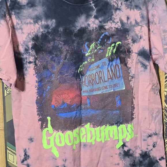 Goosebumps Horrorland T-Shirt Mens Medium Light Purple Tie-Dye Graphic Print Tee - Picture 2 of 9